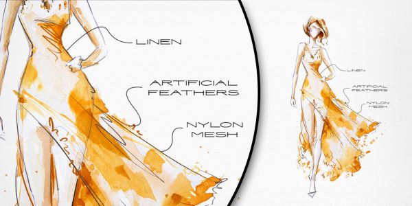 hand font to annotate fashion sketches and renders